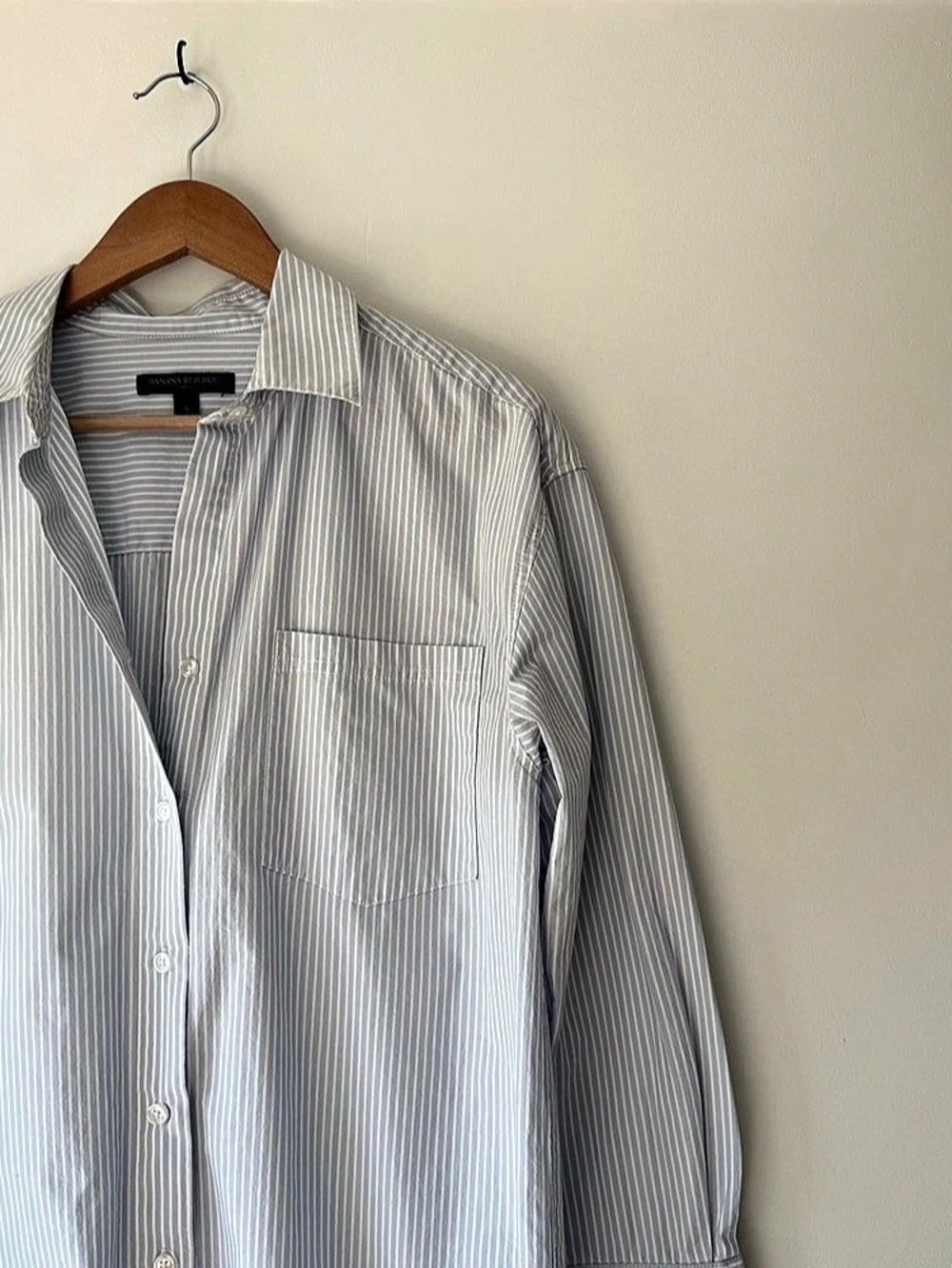 Banana Republic Striped Shirt Dress in Blue & White Stripe